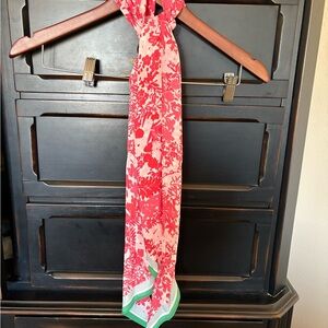 Joules Red and Green Floral Scarf